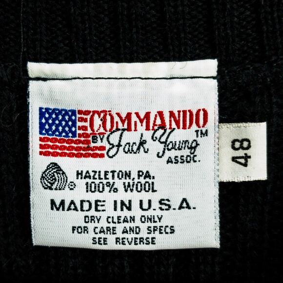 Vintage Commando Military Sweater Wool Men’s Large Black Made in USA USMC Style - Picture 3 of 11